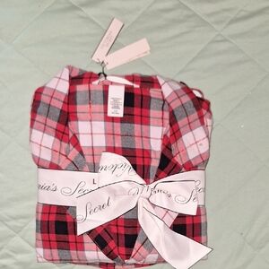 Victoria's Secret Red and Gray Plaid Pajama Set